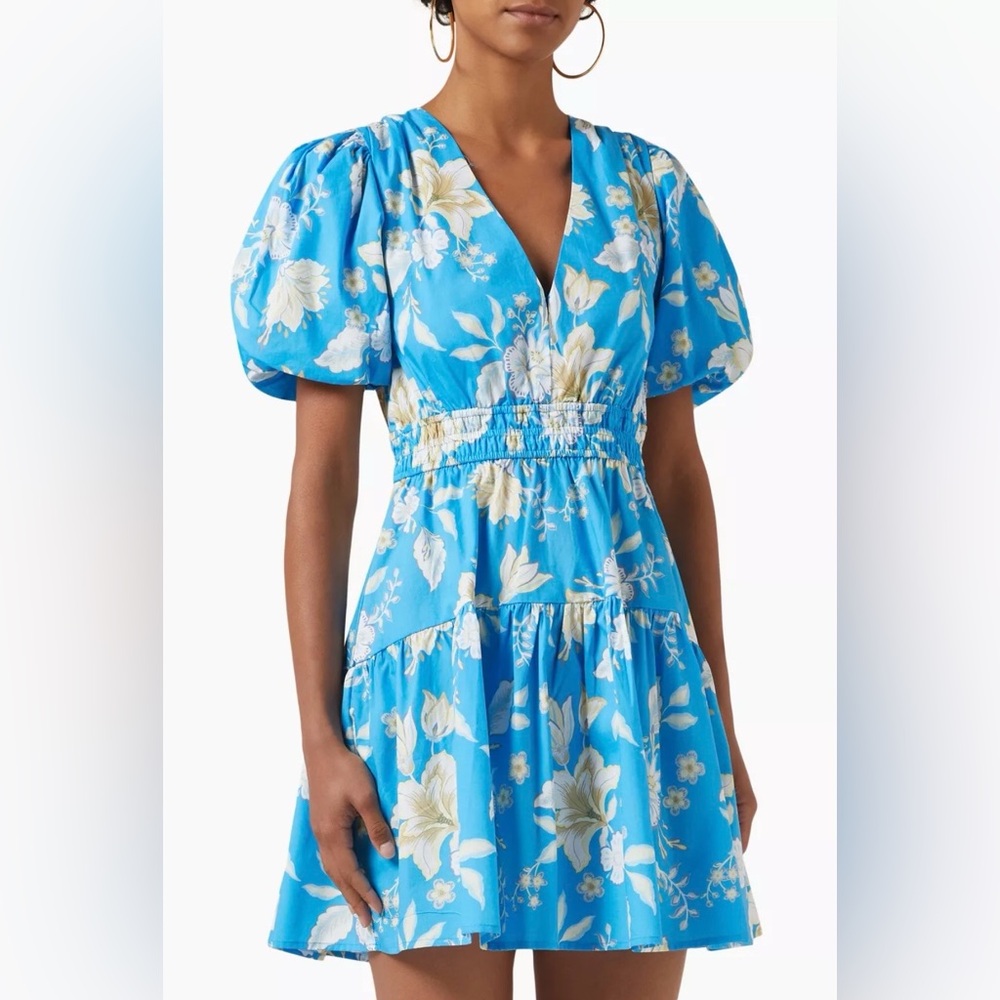 NWT MinkPink  Zinnia Mini Dress Blue Multi Size X-Small
